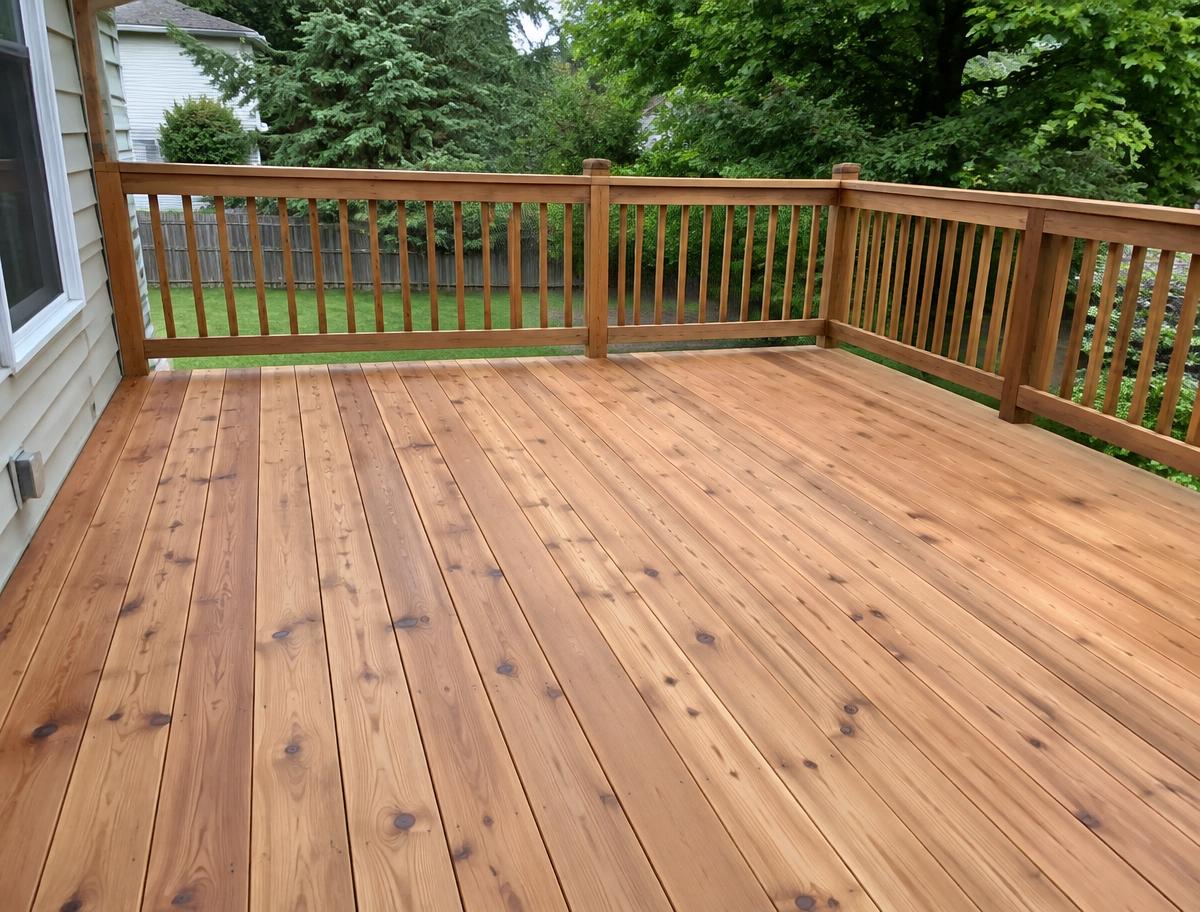 Wood deck — after cleaning