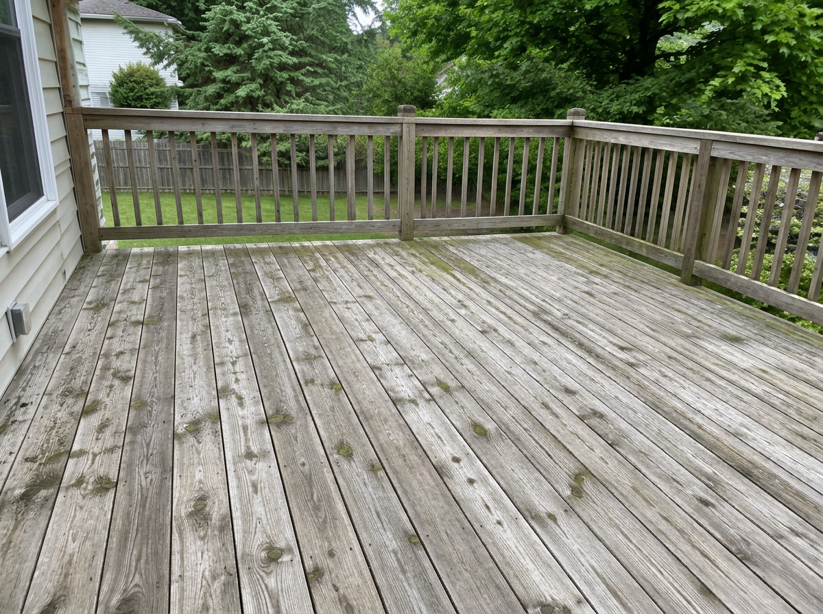 Wood deck — before cleaning