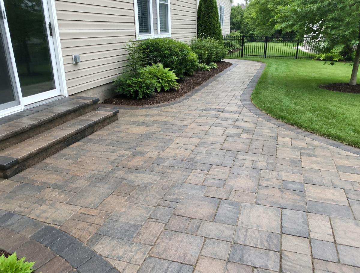 Paver patio and walkway — after cleaning